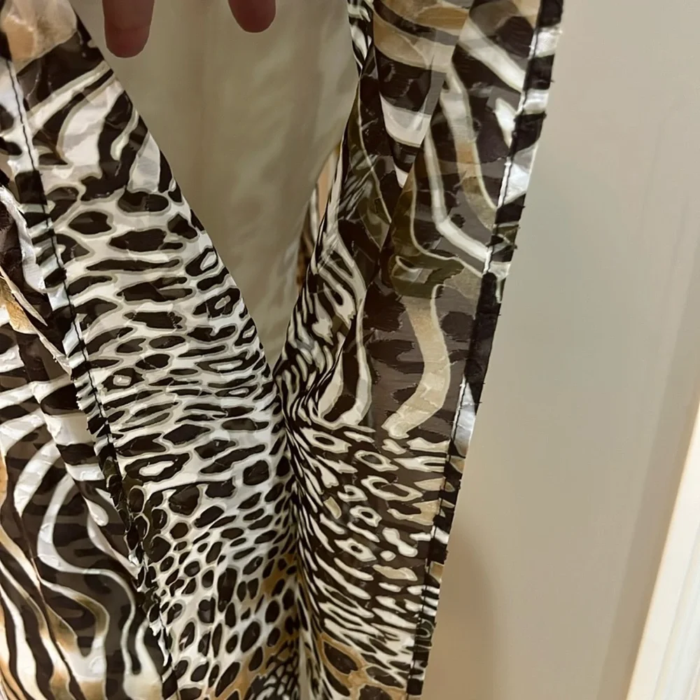 NWT CHICO’S Ruana Animal Print Burnout Sheer Fringe Cardigan - Picture 8 of 14